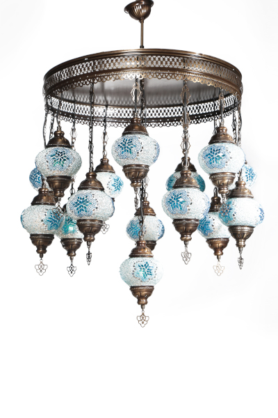 15in1 No2 Size Antique Mosaic Chandelier